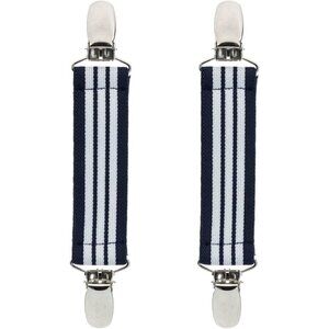 Hold’Em 1” Boot Straps Leg Pant Stirrup Elastic Extra Heavy Clips - Navy/White